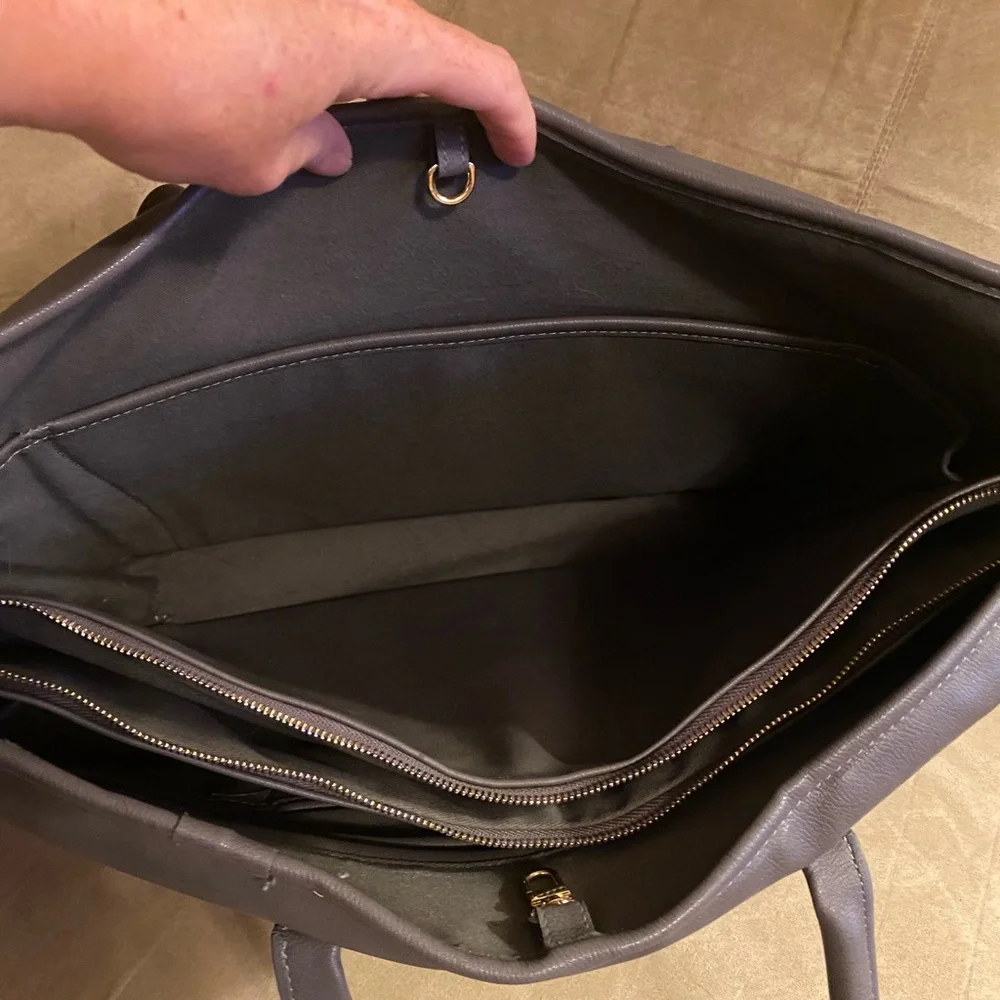 Platinum Avenue Laptop Tote Bag 15” Work Business Travel Gray Shoulder Bag
